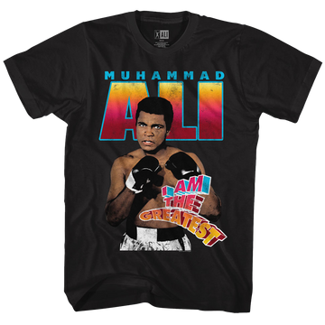 Muhammad Ali Mens S/S T-Shirt - Amgreatest - Solid Black
