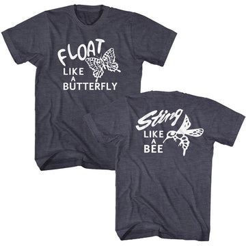 Muhammad Ali Mens S/S T-Shirt - Float Sting - Heather Navy Heather