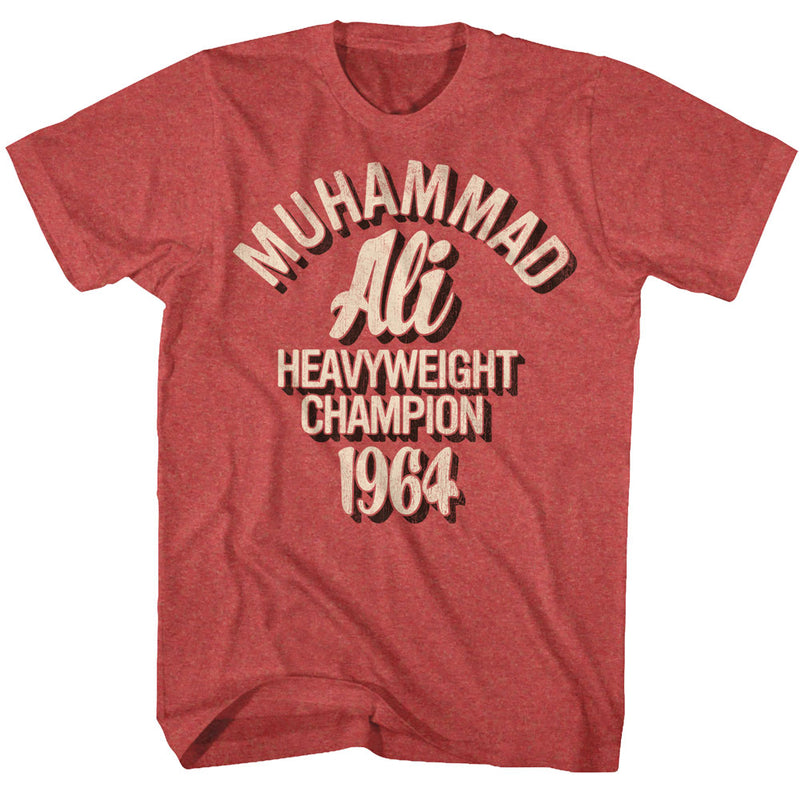 Muhammad Ali Mens S/S T-Shirt - Hc64 - Heather Red Heather