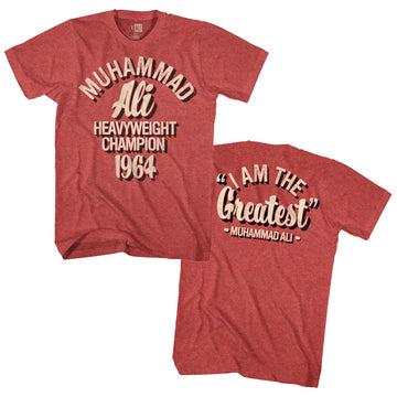 Muhammad Ali Mens S/S T-Shirt - Hc64Fb - Heather Red Heather