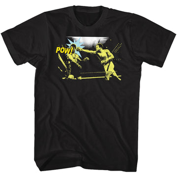 Muhammad Ali Mens S/S T-Shirt - Pow - Solid Black