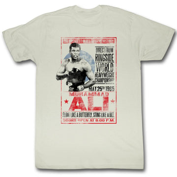 Muhammad Ali Mens S/S T-Shirt - 1965 Poster - Solid Natural