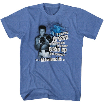 Muhammad Ali Mens S/S T-Shirt - Dreamin' - Heather Royal Heather