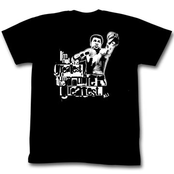 Muhammad Ali Mens S/S T-Shirt - Double Great - Solid Black