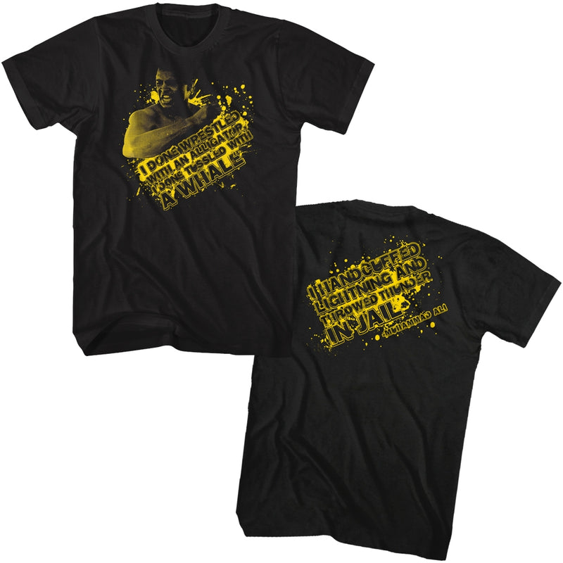 Muhammad Ali Mens S/S T-Shirt - Handcuff Lightning - Solid Black