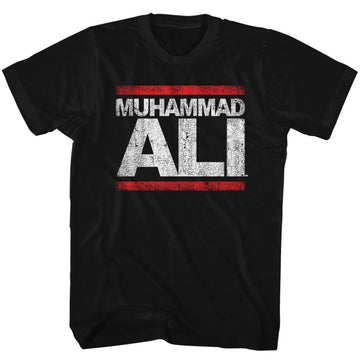 Muhammad Ali Mens S/S T-Shirt - Run Ali - Solid Black