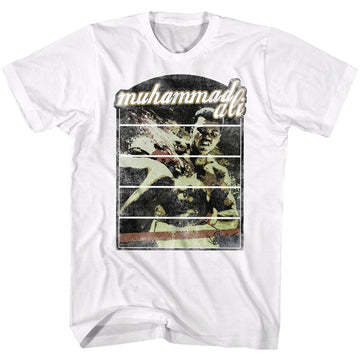 Muhammad Ali Mens S/S T-Shirt - Domino Effect - Solid White