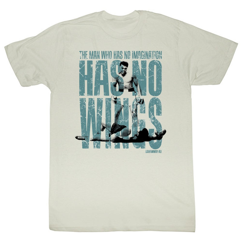 Muhammad Ali Mens S/S T-Shirt - Wings - Solid Natural