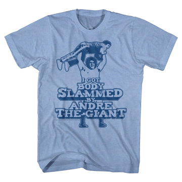 Andre The Giant Mens S/S T-Shirt - Slammed - Heather Light Blue Heather