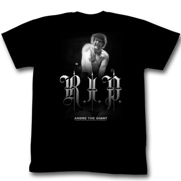 Andre The Giant Mens S/S T-Shirt - R.I.P. - Solid Black