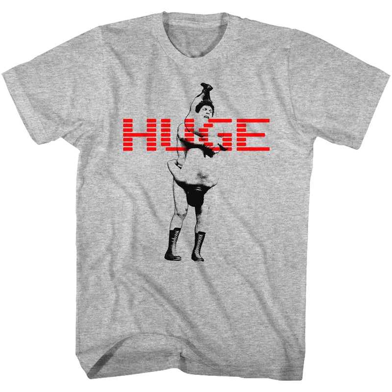 Andre The Giant Mens S/S T-Shirt - Huge - Heather Gray Heather