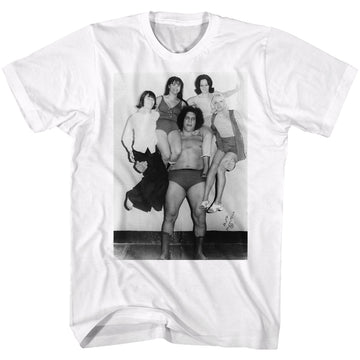 Andre The Giant Mens S/S T-Shirt - Right & Left - Solid White