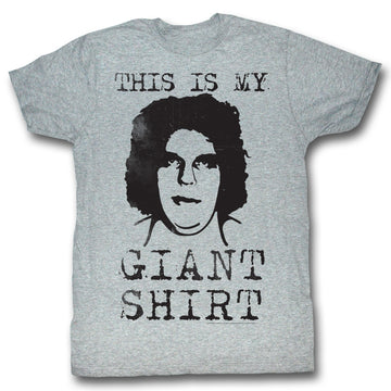 Andre The Giant Mens S/S T-Shirt - Giant Shirt - Heather Gray Heather