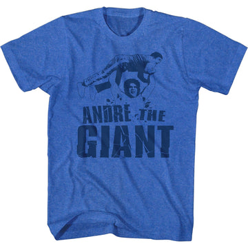 Andre The Giant Mens S/S T-Shirt - Andre Blue - Heather Royal Heather