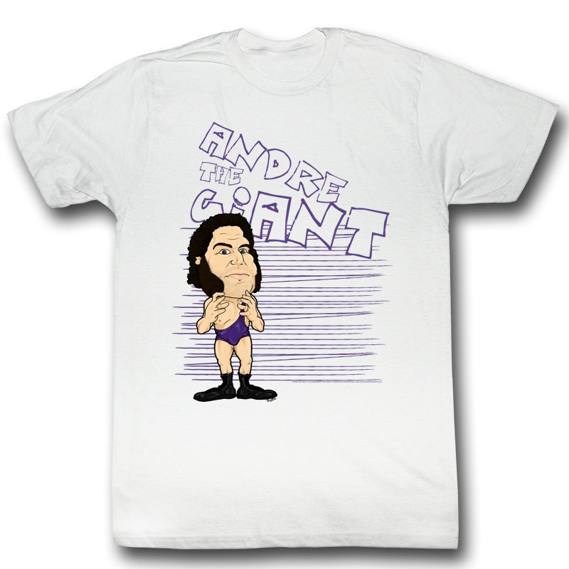 Andre The Giant Mens S/S T-Shirt - Big Purp - Solid White