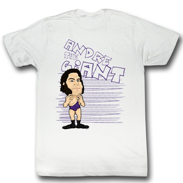 Andre The Giant Mens S/S T-Shirt - Big Purp - Solid White