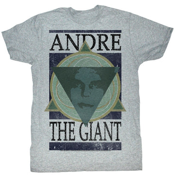 Andre The Giant Mens S/S T-Shirt - Andre Geometric - Heather Gray Heather
