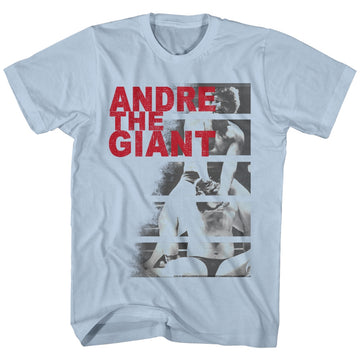 Andre The Giant Mens S/S T-Shirt - Andre Bars - Heather Light Blue Heather