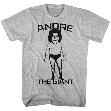 Andre The Giant Mens S/S T-Shirt - Big Head - Heather Gray Heather
