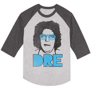 Andre The Giant Mens 3/4 Sleeve Raglan - Dre - Heather\Heather Concrete/Arctic
