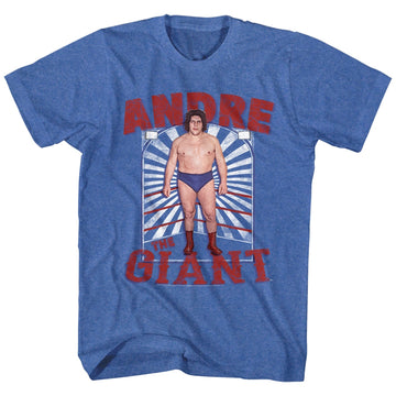 Andre The Giant Mens S/S T-Shirt - Andre Ring - Heather Royal Heather