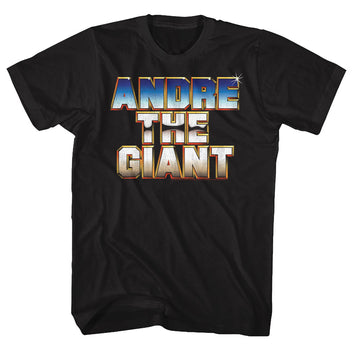 Andre The Giant Mens S/S T-Shirt - Chrome - Solid Black