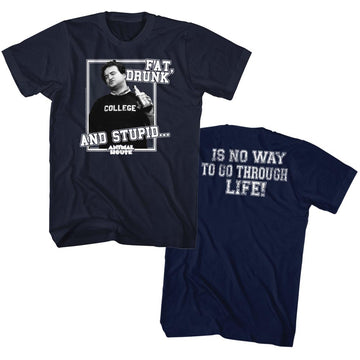 Animal House Mens S/S T-Shirt - Drunk And Stupid - Solid Navy