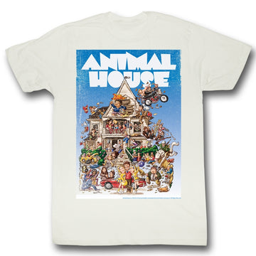 Animal House Mens S/S T-Shirt - Poster Time - Solid White