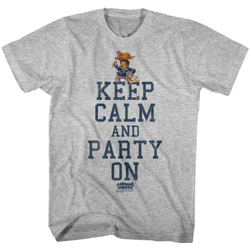 Animal House Mens S/S T-Shirt - Party On - Heather Gray Heather