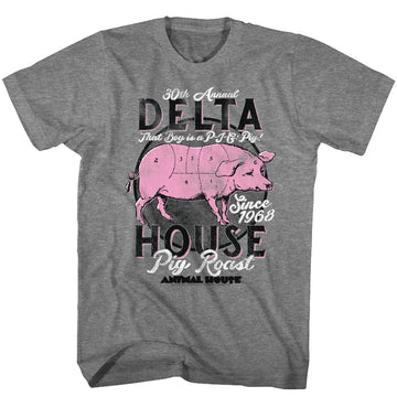 Animal House Mens S/S T-Shirt - Pig Roast - Heather Graphite Heather