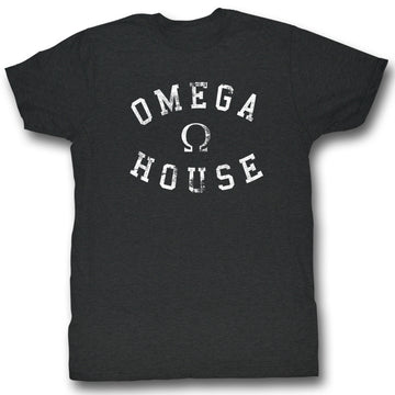 Animal House Mens S/S T-Shirt - Omega House - Heather Black Heather