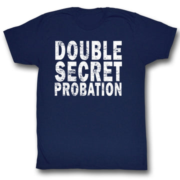 Animal House Mens S/S T-Shirt - Double Secret Probation - Solid Navy