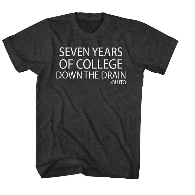 Animal House Mens S/S T-Shirt - Drain It - Heather Black Heather