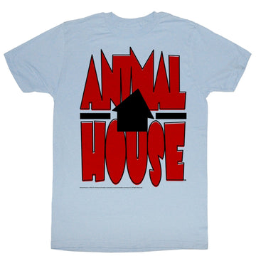 Animal House Mens S/S T-Shirt - Tilted House - Heather Light Blue Heather