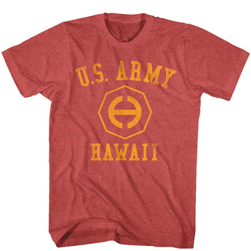 Army Mens S/S T-Shirt - Army Hawaii - Heather Red Heather