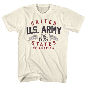 Army Mens S/S T-Shirt - Us1775 - Solid Natural