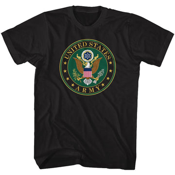 Army Mens S/S T-Shirt - Army Seal - Solid Black