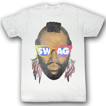 Mr. T Mens S/S T-Shirt - Swwwag - Solid White