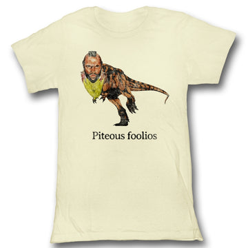 Mr. T Girls Juniors S/S T-Shirt - Piteous Foolious - Solid Natural