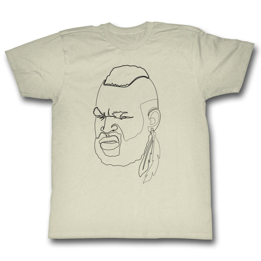 Mr. T Mens S/S T-Shirt - One Line Mr. T - Solid Natural