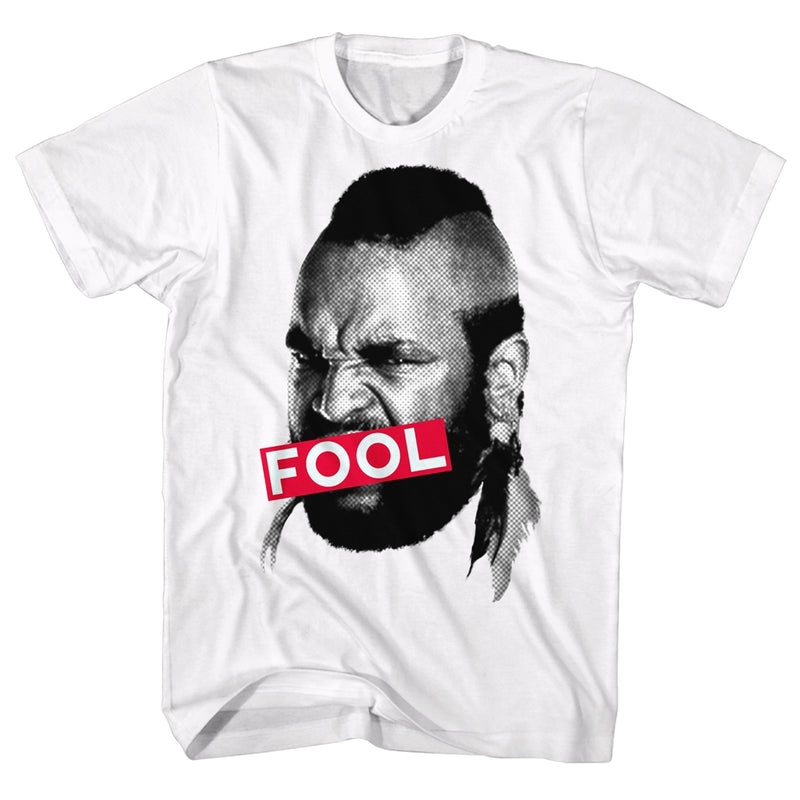 Mr. T Mens S/S T-Shirt - Fool - Solid White