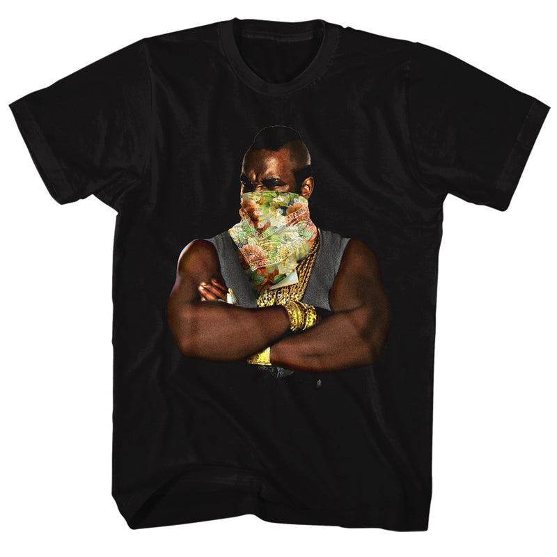 Mr. T Mens S/S T-Shirt - Flower T 2 - Solid Black
