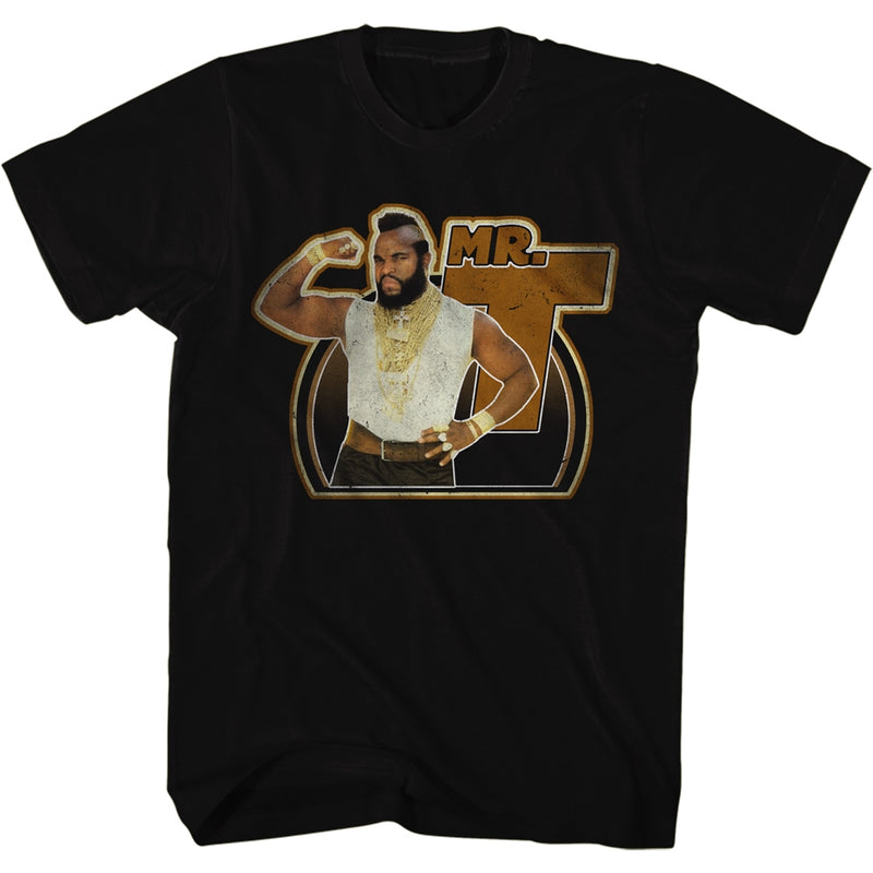 Mr. T Mens S/S T-Shirt - Mr T Gun - Solid Black
