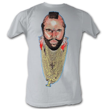 Mr. T Mens S/S T-Shirt - Chain Of Fool - Solid Silver