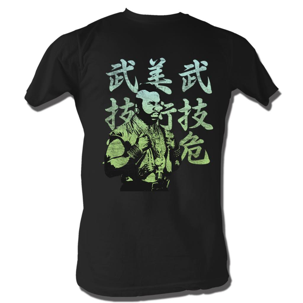 Mr. T Mens S/S T-Shirt - Japanese Mr T - Solid Black