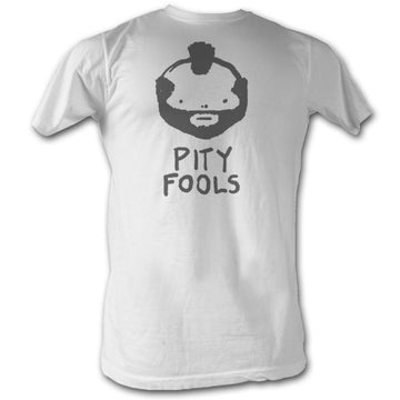 Mr. T Mens S/S T-Shirt - Pity Fools - Solid White