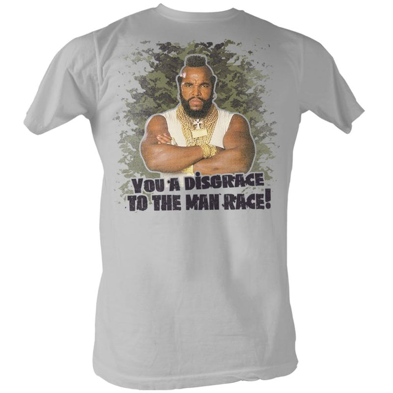 Mr. T Mens S/S T-Shirt - Disgrace - Solid Silver