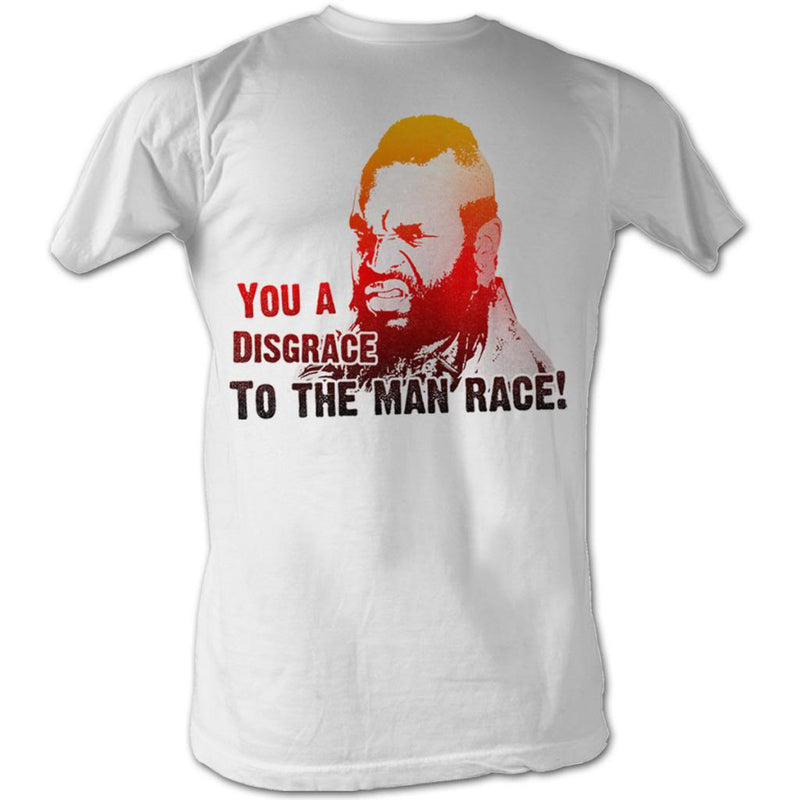 Mr. T Mens S/S T-Shirt - Disgrace Fade - Solid White
