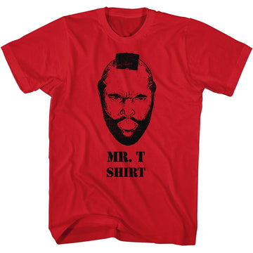 Mr. T Mens S/S T-Shirt - Mr T Shirt - Solid Red