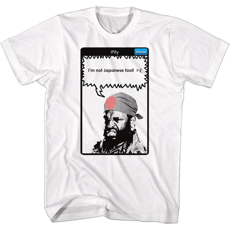 Mr. T Mens S/S T-Shirt - Fool - Solid White